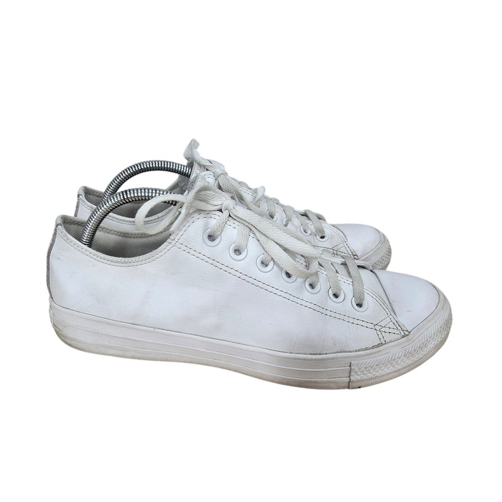 Converse Chuck Taylor All Star Sneakers Mens 8.5 White Leather Low Top 136823C